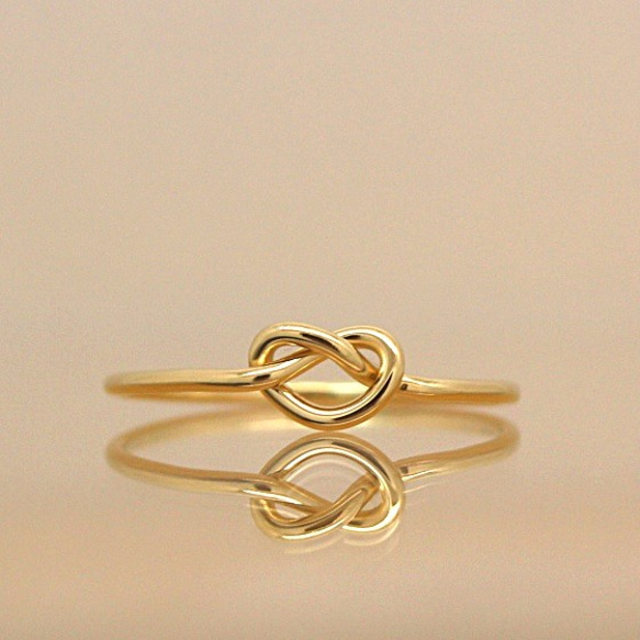 ＊14kgf＊結び＊リング【金】heart knot simple ring 1枚目の画像