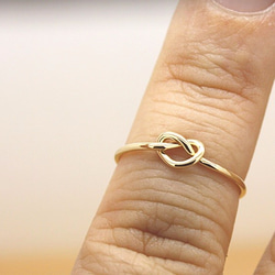 ＊14kgf＊結び＊リング【金】heart knot simple ring 2枚目の画像
