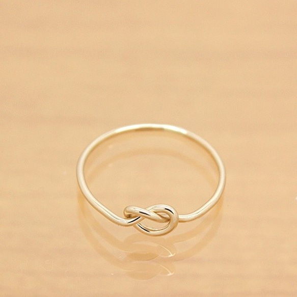 ＊14kgf＊結び＊リング【金】heart knot simple ring 3枚目の画像