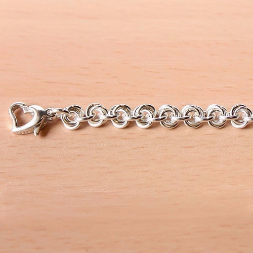 925シルバー フラワー型リンクブレスレット silver925＊フラワーリンク＊ブレスレット【銀】flower-linked