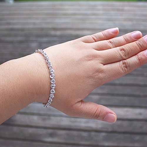 silver925＊フラワーリンク＊ブレスレット【銀】flower-linked