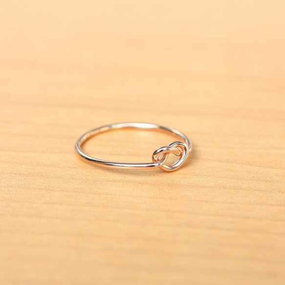 14kgf＊結び＊リング＊ピンクゴールド【金】rose-goldfilled knot ring 2枚目の画像