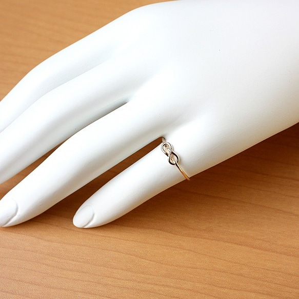 ＊14kgf＊インフィニティ結び＊リング【金】  Infinity knot gold ring 4枚目の画像