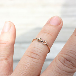 ＊14kgf＊インフィニティ結び＊リング【金】  Infinity knot gold ring 5枚目の画像