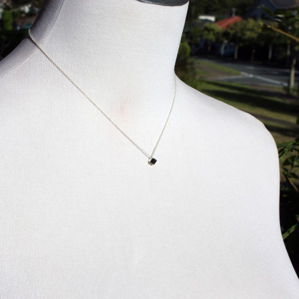 ｘsilver925xキューブxcubeｘ立方体xネックレス【銀】cube top silver necklace 4枚目の画像