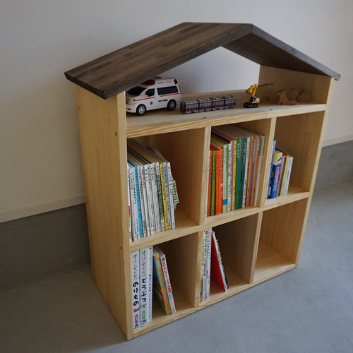 お家の絵本棚（Mサイズ） 木製 絵本ラック 本棚 マガジンラック 絵本棚