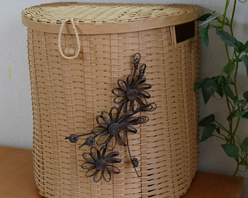 半円型蓋付きバスケット(大サイズ)エコクラフト 紙バンド その他