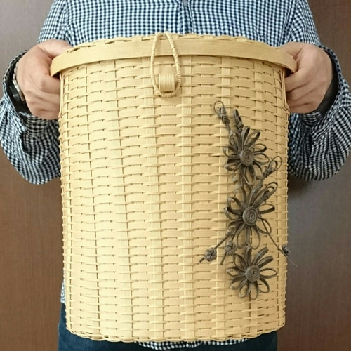 半円型蓋付きバスケット(大サイズ)エコクラフト 紙バンド その他