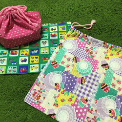 紫×ピンクの水玉模様♡オーダー巾着袋 2枚目の画像
