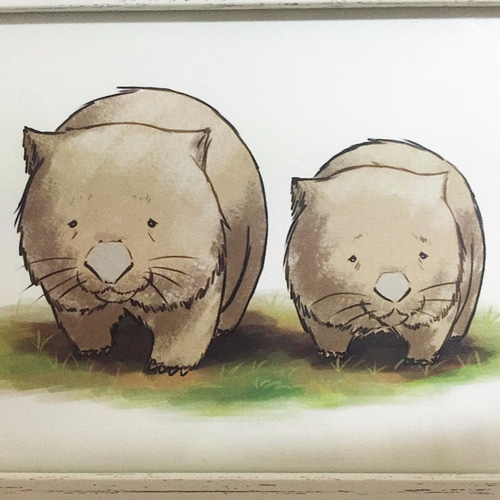 しょんぼりしたウォンバット 動物イラスト アート 絵 イラスト しょんぼりしたウォンバット 動物イラスト アート 絵 イラスト