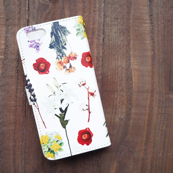 Botanical flowers iphoneケース/スマホケース 手帳型 2枚目の画像