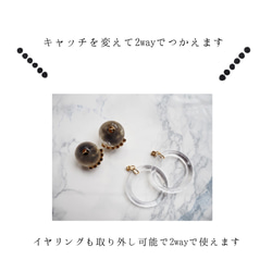 Botanical Big Hoop ピアス/イヤリング(グレー) 3枚目の画像