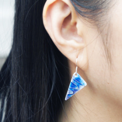► yoyohand ◄  藍色比薩海琺瑯耳環 第2張的照片