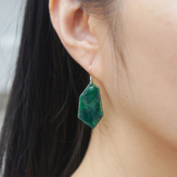 ► yoyohand ◄  玉綠琺瑯耳環 第2張的照片