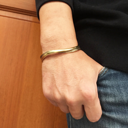 ► yoyohand ◄ 大無限鍛敲系列  黃銅手環  寬版 經典無紋 第3張的照片