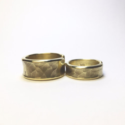 幸福5號-鍛造寬版黃銅戒指 情人節 對戒2只 第3張的照片
