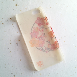 《受注製作》Wacon友禅和紙iPhone(5/5s)(5c)カバー［紅型梅］ 3枚目の画像