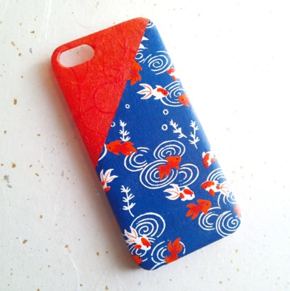 機種対応!《受注製作》Wacon友禅和紙iPhoneカバー［金魚］        Ω 人気・おすすめ｜使いやすい・旅行におすすめ 品質保証 全国発送 在庫限り