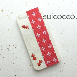 在翻譯SALE !! 60％折扣！再次上架！ Washi x榻榻米邊緣iPhone 5 / 5s / SE蓋[金魚]紅色 第1張的照片