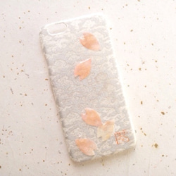 &lt;&lt;定制&gt;&gt; Wacon友禪日本紙iPhone封面[Hitsuji雲和櫻花] 第1張的照片