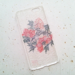 型號兼容！&lt;&lt;定制&gt;&gt; Wacon Yuzen日本紙iPhone保護套[麻葉x紅花牡丹] 第3張的照片