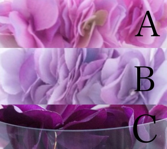 受注製作◆[Purpleパープル系]フラワーピアスイヤリングHydrangea 紫陽花＊Tearフック 4枚目の画像