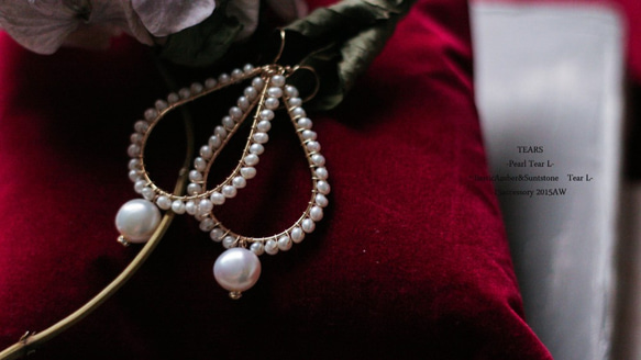 ■[特色]珍珠珍珠TearL-A耳環[免費送貨] [六月誕生石] [14kgf] 第1張的照片