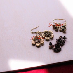 【限量數量】植物花卉花卉吊飾耳環·耳環美國白蠟錫 第3張的照片