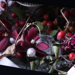 ◆【Creema Limited】花朵耳環·耳環迷你蘭花迷你蘭花·波爾多波爾多 第5張的照片