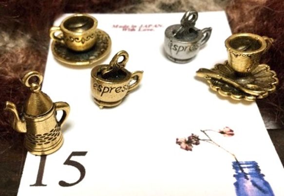 ◆【限定数】Cafeカフェチャーム【Espressoエスプレッソカップ】アメリカンピューターPewter真鍮 3枚目の画像