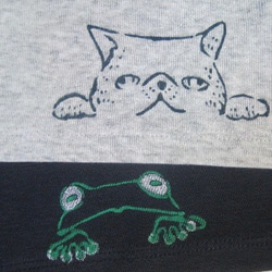 アートちっくTシャツ　三色二柄展開　サーカス猫　М・S(在庫無)　レディース 8枚目の画像