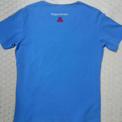 アートちっくTシャツ　メンダコ　1柄展開　ブルー　L　　レディース 2枚目の画像