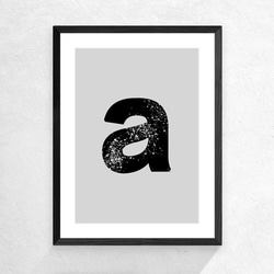 グランジアルファベットポスター ※選べるサイズ a/b/c ［北欧 デザイン インテリア モノトーン おしゃれ ］ 2枚目の画像
