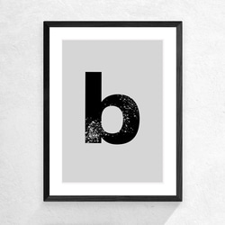 グランジアルファベットポスター ※選べるサイズ a/b/c ［北欧 デザイン インテリア モノトーン おしゃれ ］ 4枚目の画像