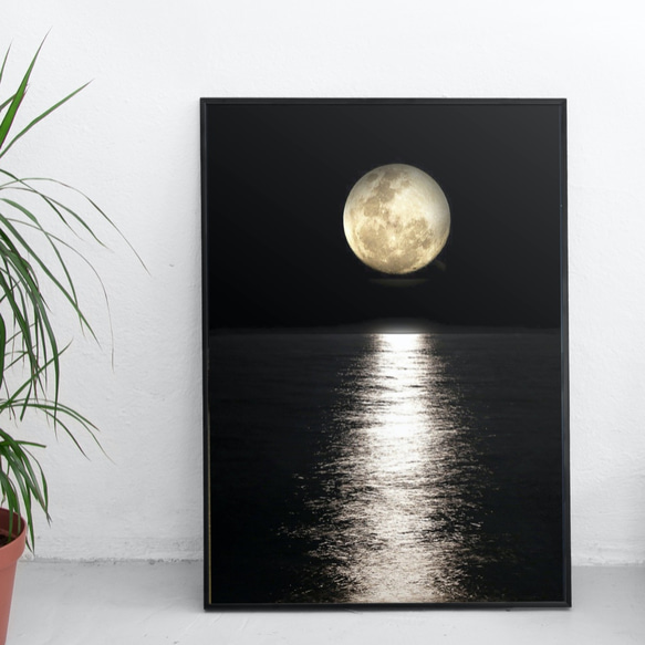 Moon over the sea アートポスター　月　ポスター　北欧　インテリア 4枚目の画像
