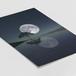 One moon and tree アートポスター　月　夜　海　ポスター　北欧　インテリア 5枚目の画像