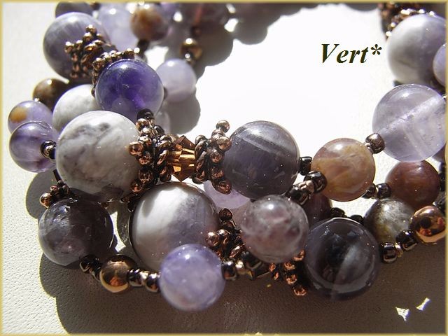 ミックスアメジストグリフィンロングネックレス１