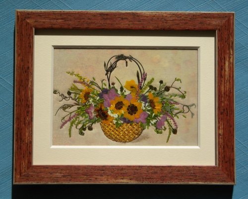 押し花アート【タテ54cm×ヨコ45cm】 油絵風作品 0507575bec34664bb63f3f0c548bfd