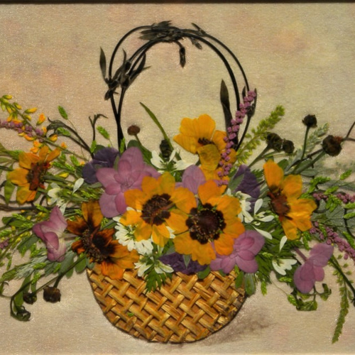 押し花アート【タテ54cm×ヨコ45cm】 油絵風作品 押し花アート【タテ54cm×ヨコ45cm】 油絵風作品