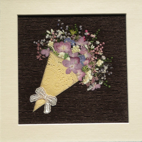 押し花アート 小さな花束（押し花デザイン画） その他アート