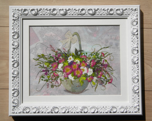 押し花アート ミニ薔薇の花かごデザイン その他アート 明日果