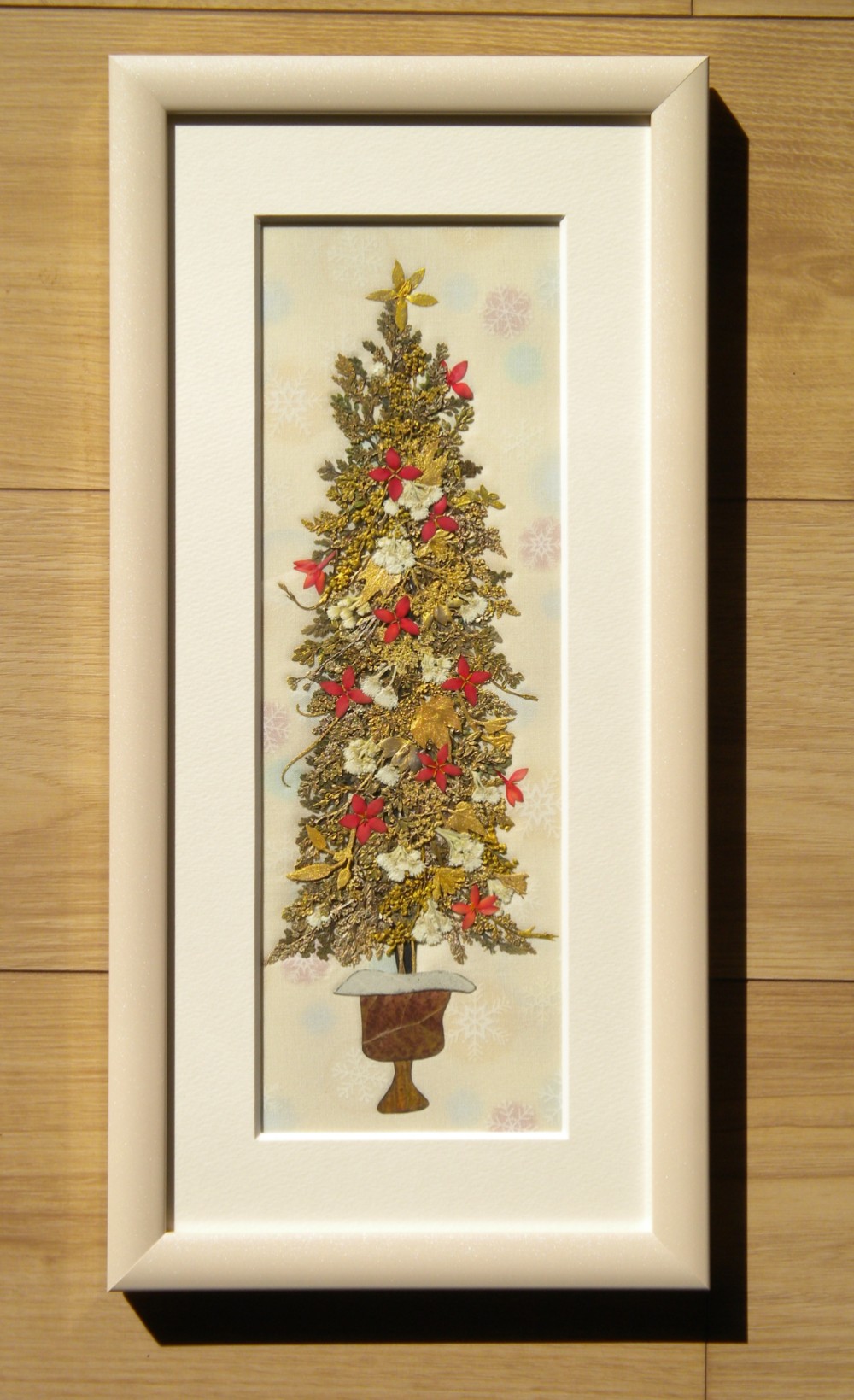 新版 押し花のクリスマスツリー 絵画