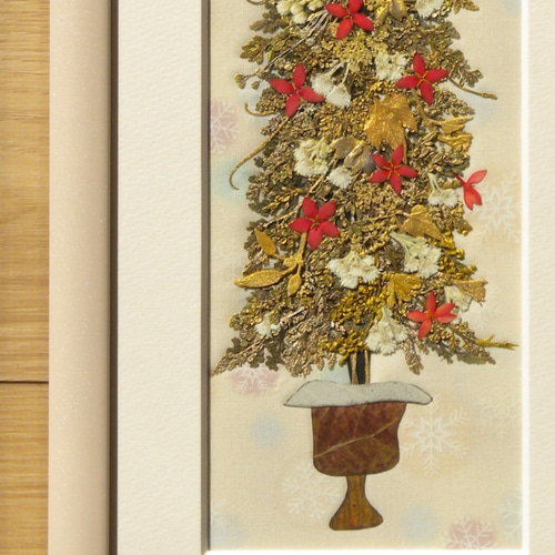 押し花のクリスマスツリー