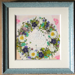 押し花アート かわいいリース（押し花額） その他アート 明日果 通販