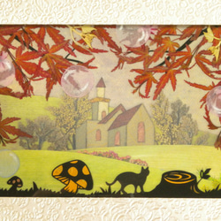 押し花アート　高原の秋（押し花絵） 2枚目の画像