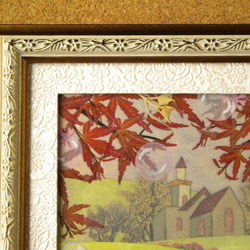 押し花アート　高原の秋（押し花絵） 3枚目の画像