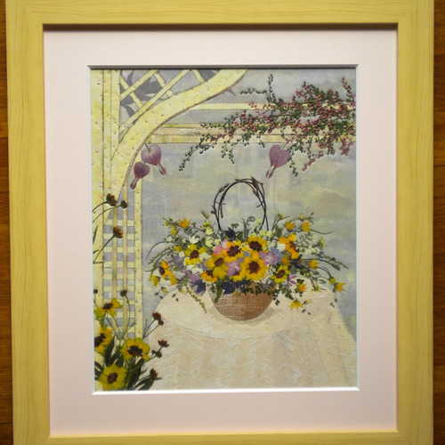 押し花アート 庭の花をアレンジして(押し花絵） その他アート