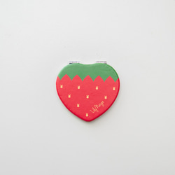 イチゴとうさぎのミラー　苺　うさぎ　鏡 2枚目の画像