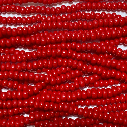チェコ製★糸通しグラスビーズ★11/0サイズ ★ダークレッド色★1m★リュビネル針★糸通しビーズ★CZ11DR-O 3枚目の画像