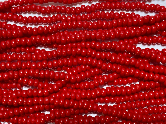 チェコ製★糸通しグラスビーズ★11/0サイズ ★ダークレッド色★1m★リュビネル針★糸通しビーズ★CZ11DR-O 3枚目の画像